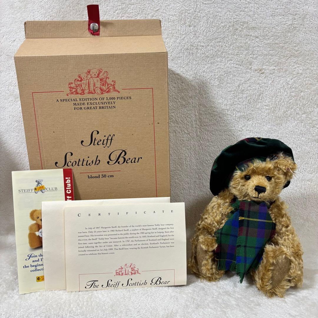 【限定品】Steiff シュタイフ スコティッシュ ベア 白タグ 赤文字