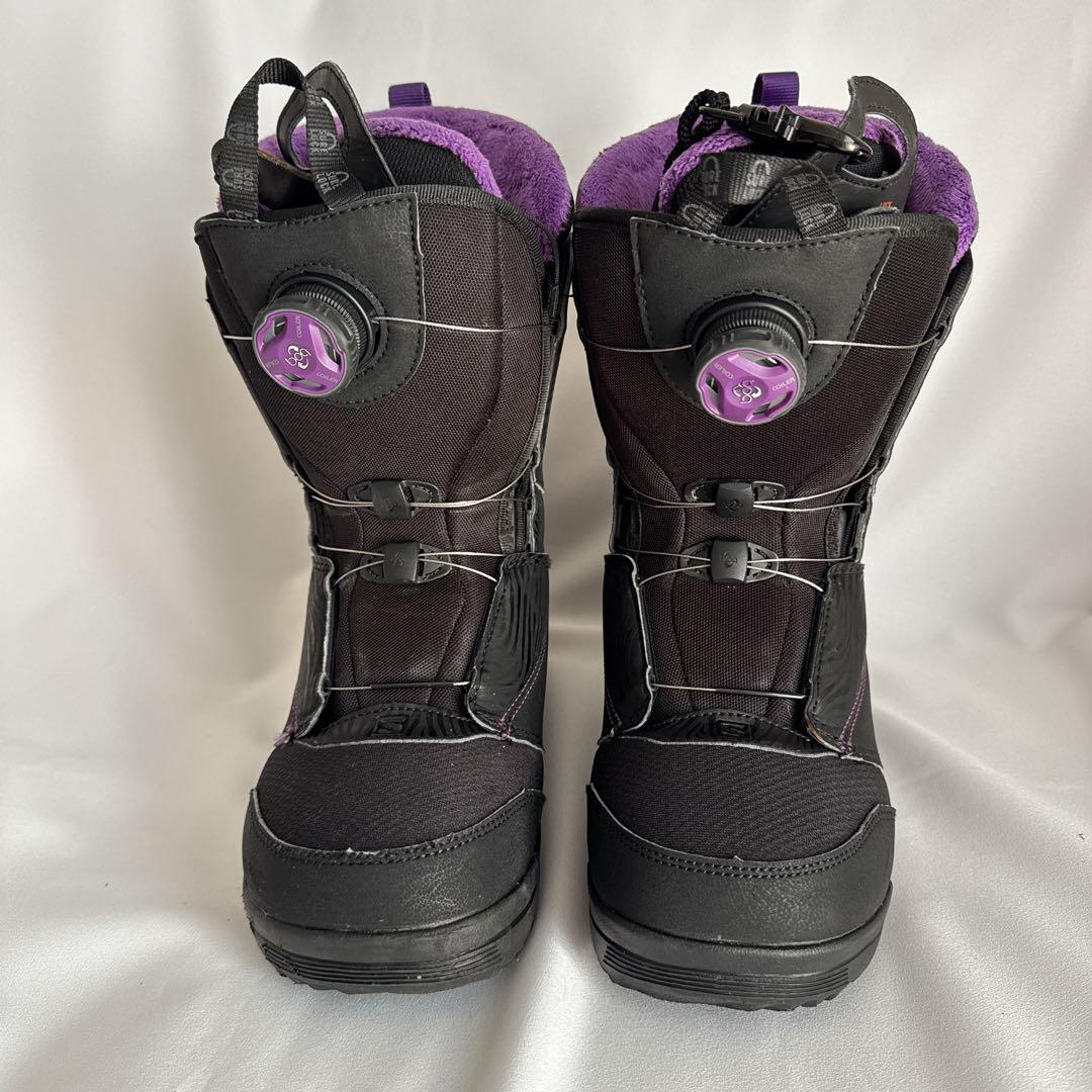 SALOMON スノーボードブーツ 24cm ブラック パープル 女性用