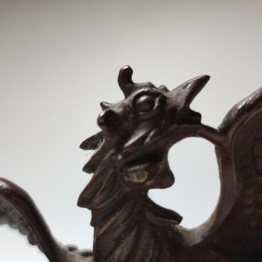 高岡銅器 鳳凰文鎮 書鎮　二上元威