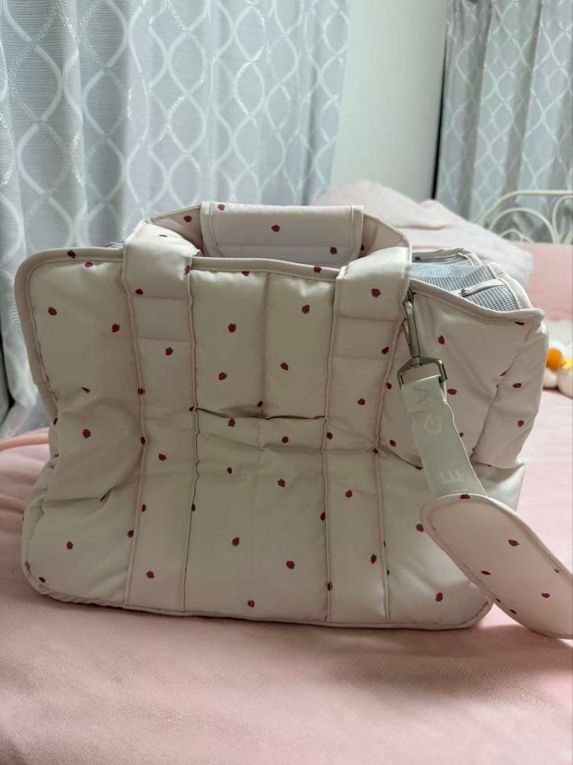 GelatoPique【CAT&DOG】ストロベリー柄キルティングキャリーバック