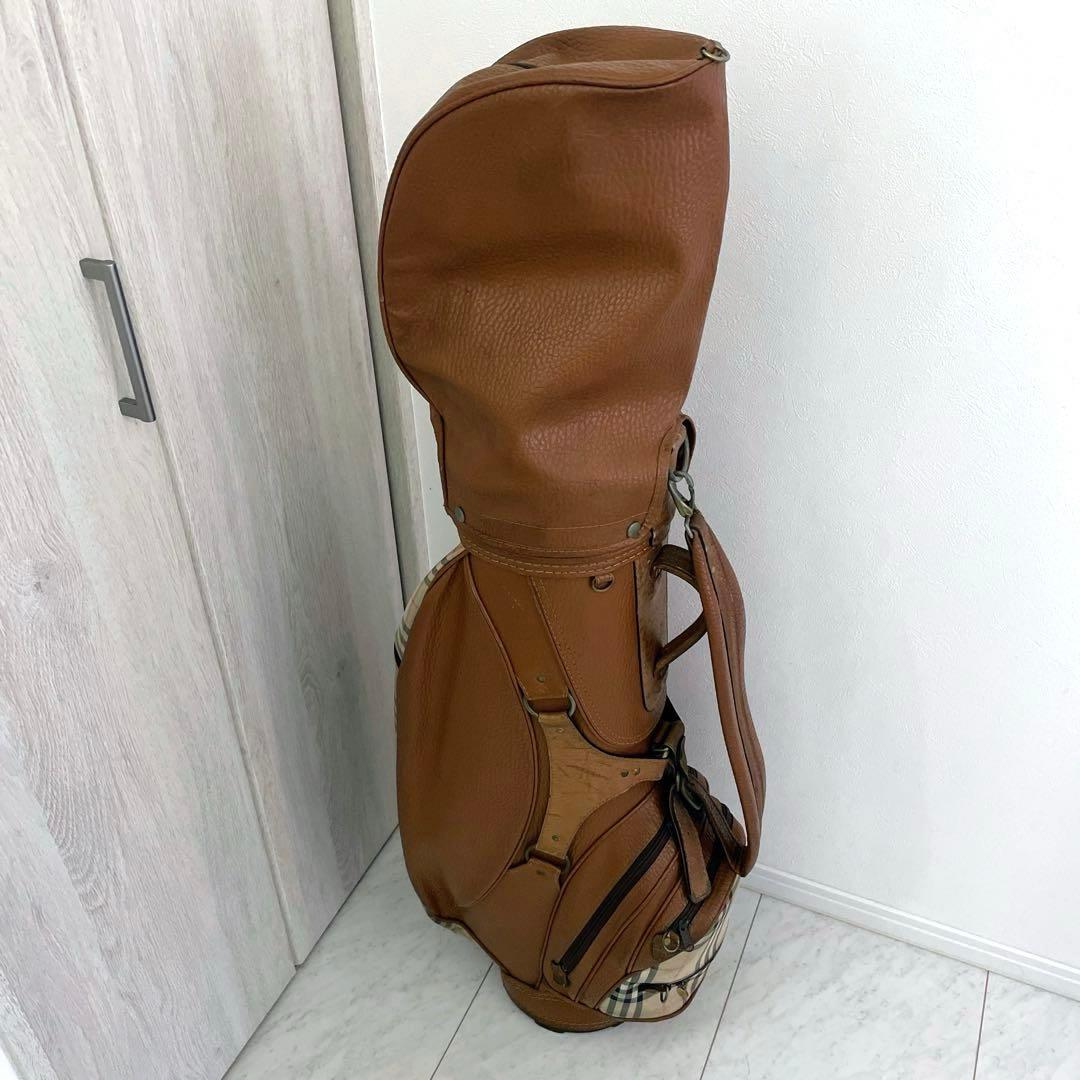 希少　バーバリー　ノヴァチェック ゴルフバッグ　キャディバッグ　本革使用