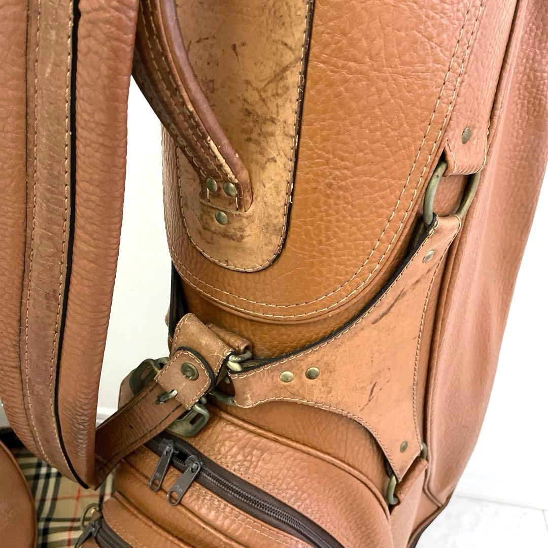 希少　バーバリー　ノヴァチェック ゴルフバッグ　キャディバッグ　本革使用