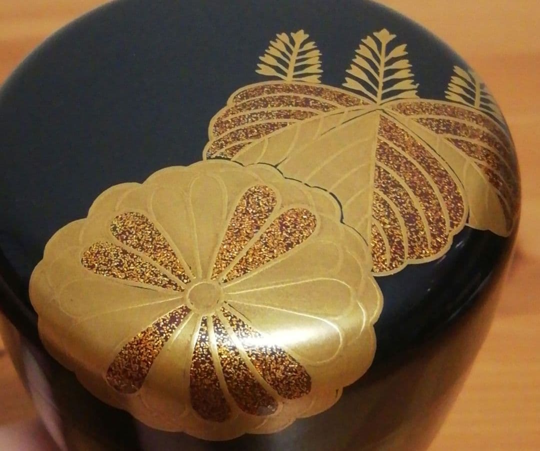 淡々斎書付　寛秋作　菊桐　蒔絵　棗　共箱　茶道具