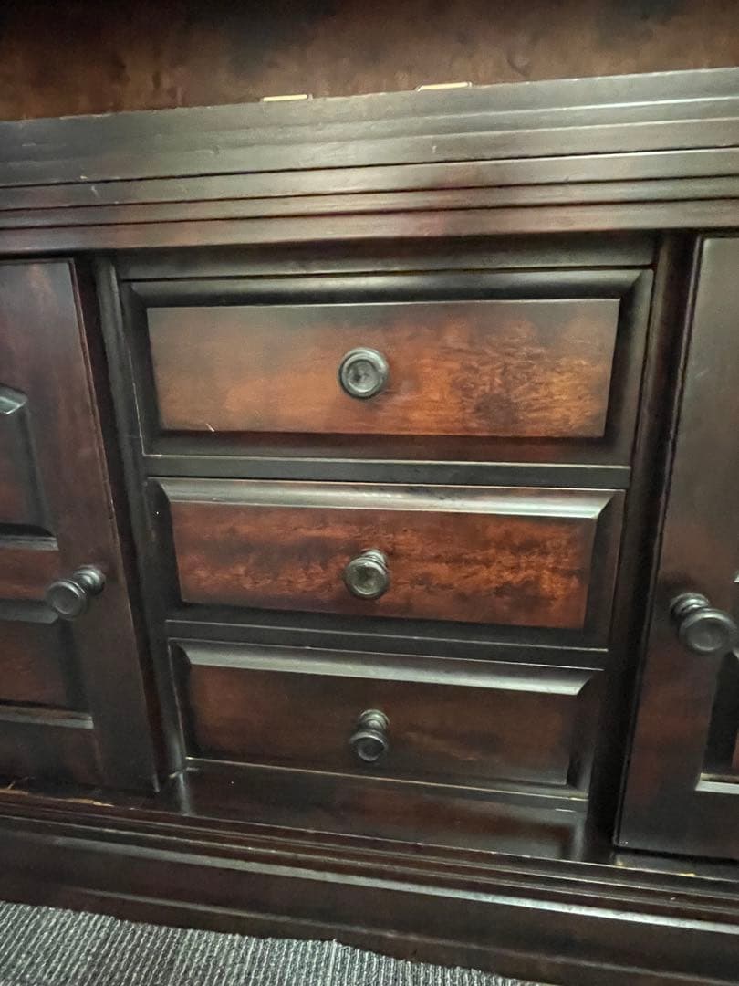 送料無料　北海道民芸家具/キャビネット/食器棚/本棚/カップボード