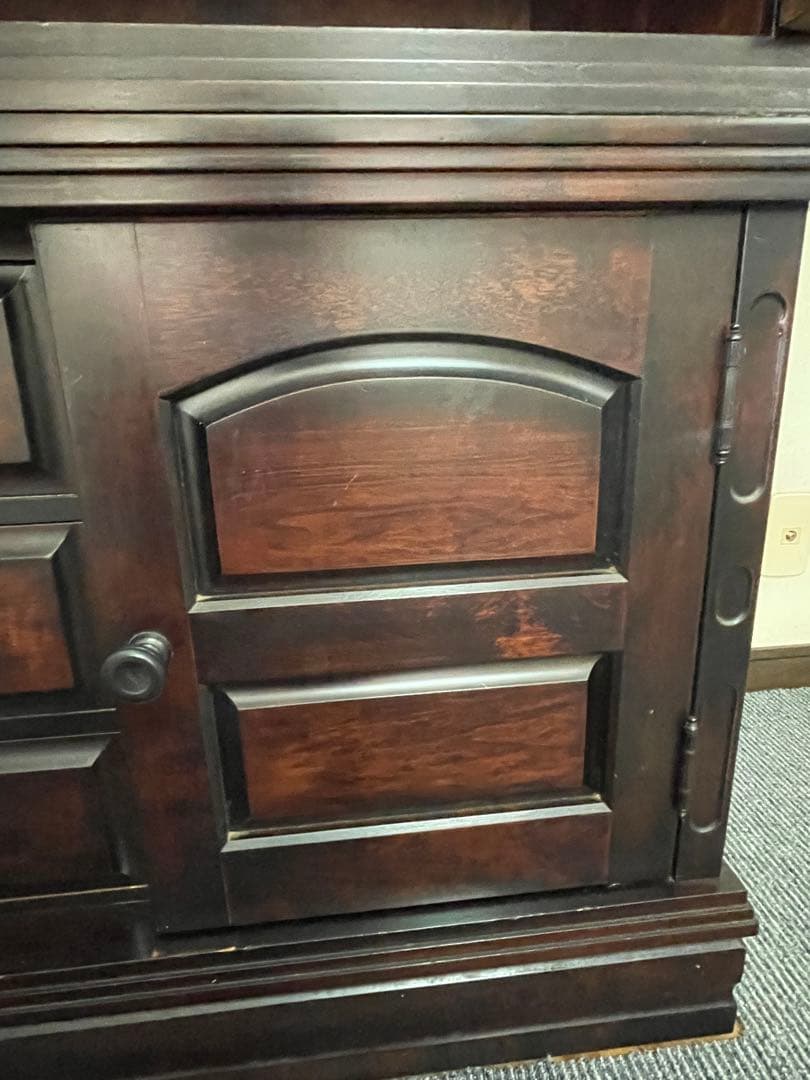 送料無料　北海道民芸家具/キャビネット/食器棚/本棚/カップボード