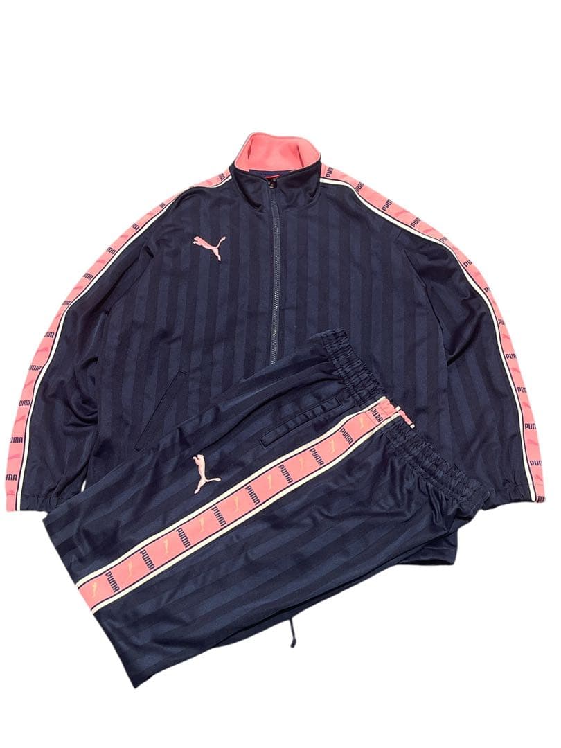美品 プーマ セットアップ プージャー　ネイビー ピンク S〜M Y2K