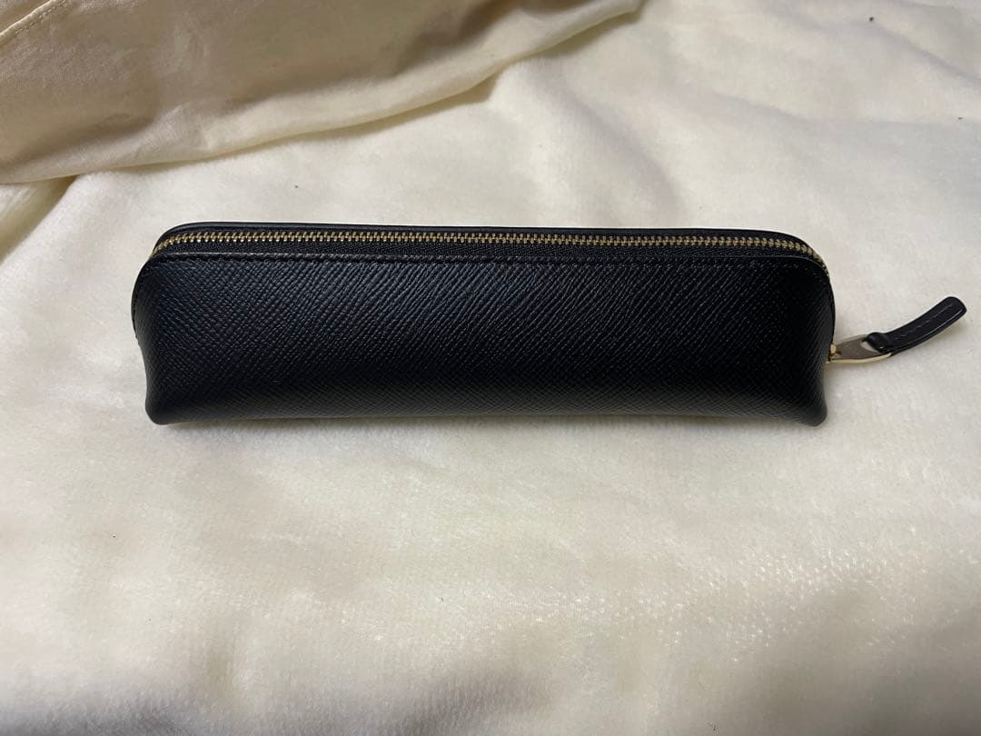 SMYTHSON パナマ　レザーペンケース　ネイビー