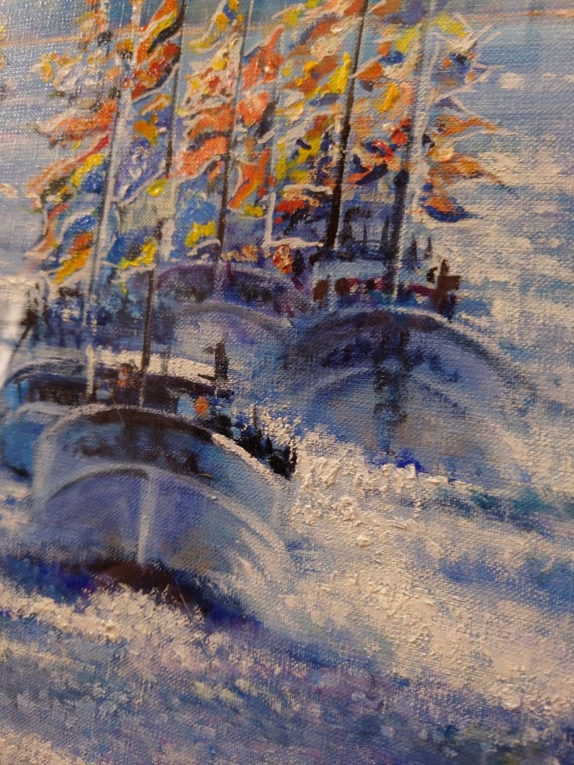 澤井 進 「大漁船」真筆 油絵 絵画 油彩 F10 絵画