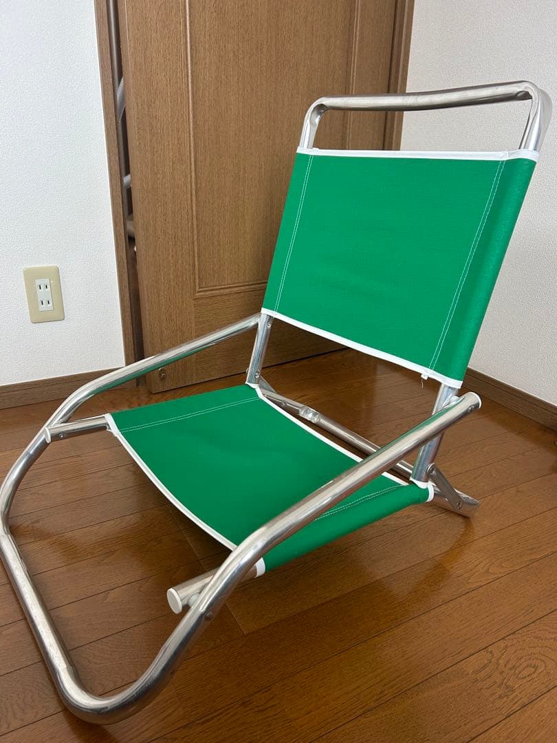 7UP アウトドアチェア グリーン　ヴィンテージチェア　ローチェア