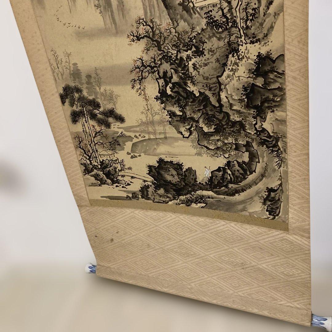 【掛け軸】古画 水墨山水画 骨董 古美術