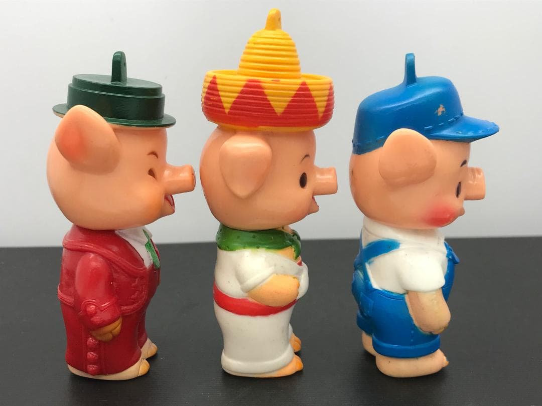 ブーフーウー 三匹の子豚 3匹のこぶた ソフビ NHK人形劇 バンダイ 当時物