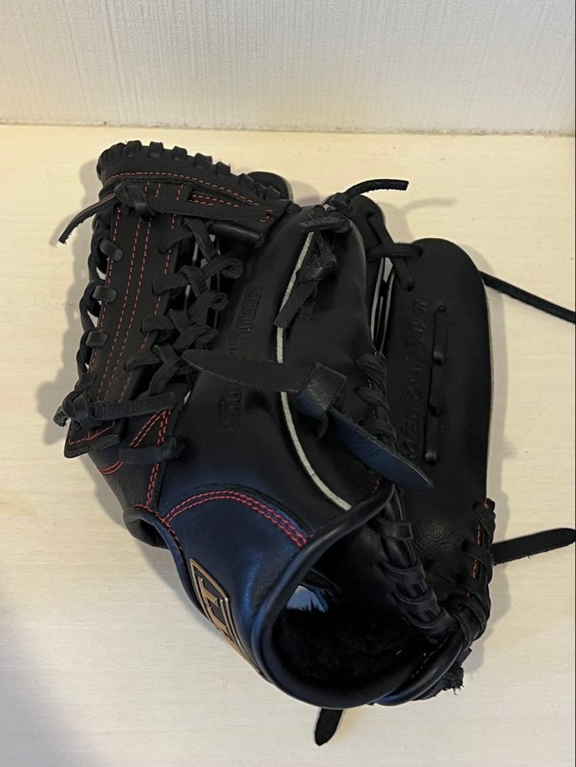 ZETT 軟式野球グローブ 右投げ 黒　少年野球　おまけ保革剤付き
