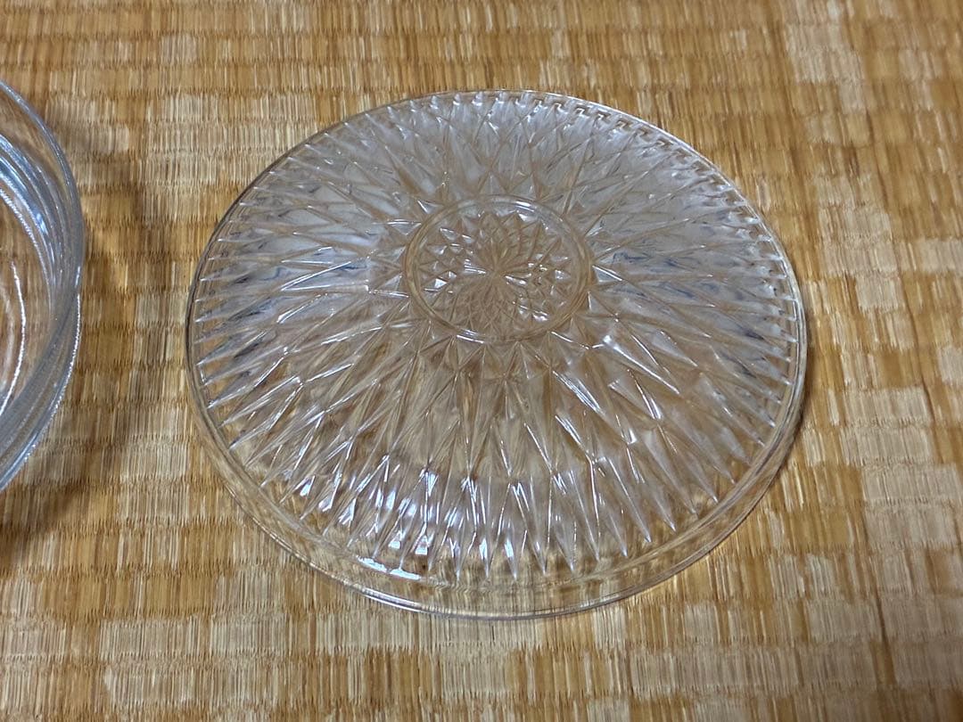 切子 気泡 ギヤマン カットガラス皿 ガラス蓋物 ボンボニエール 時代物