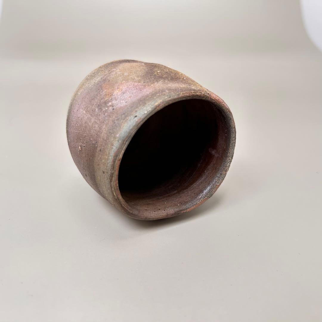 C金重有邦　ぐい呑 備前焼（共箱あり）岡山県指定重要無形文化財保持者