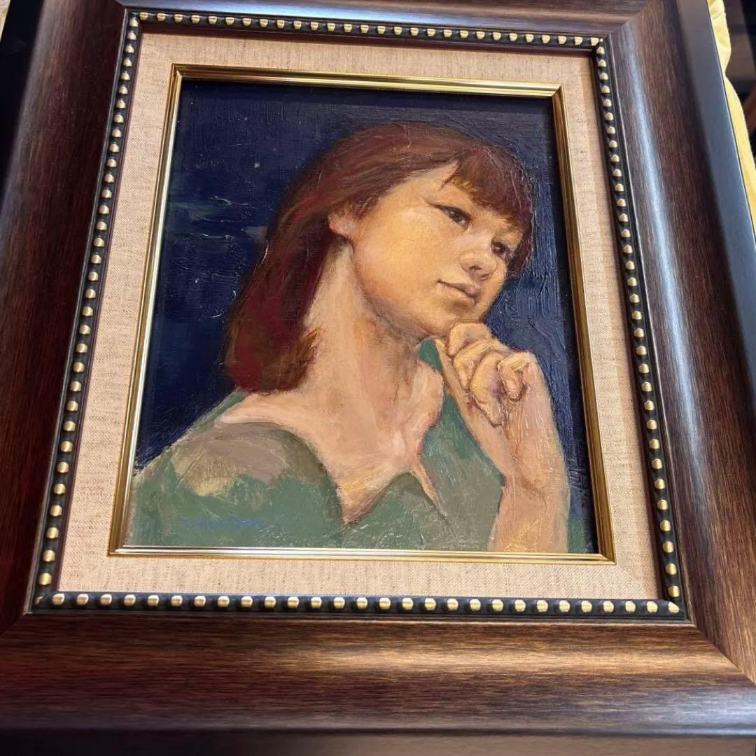 女性の肖像画 油彩　宇多川格 星を数えて　2014年