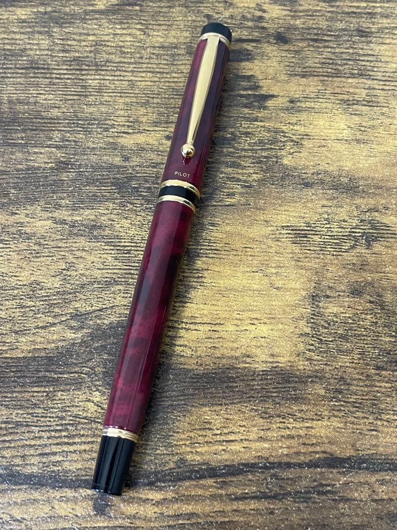 試筆のみ　初期型　グランセ　ルビーレッドマーブル　刻印　パイロット M 万年筆