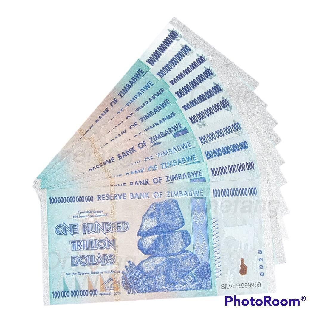 【鑑定書付き・ジンバブエ100】貴重なジンバブエ100ドル紙幣　新品未使用　1枚