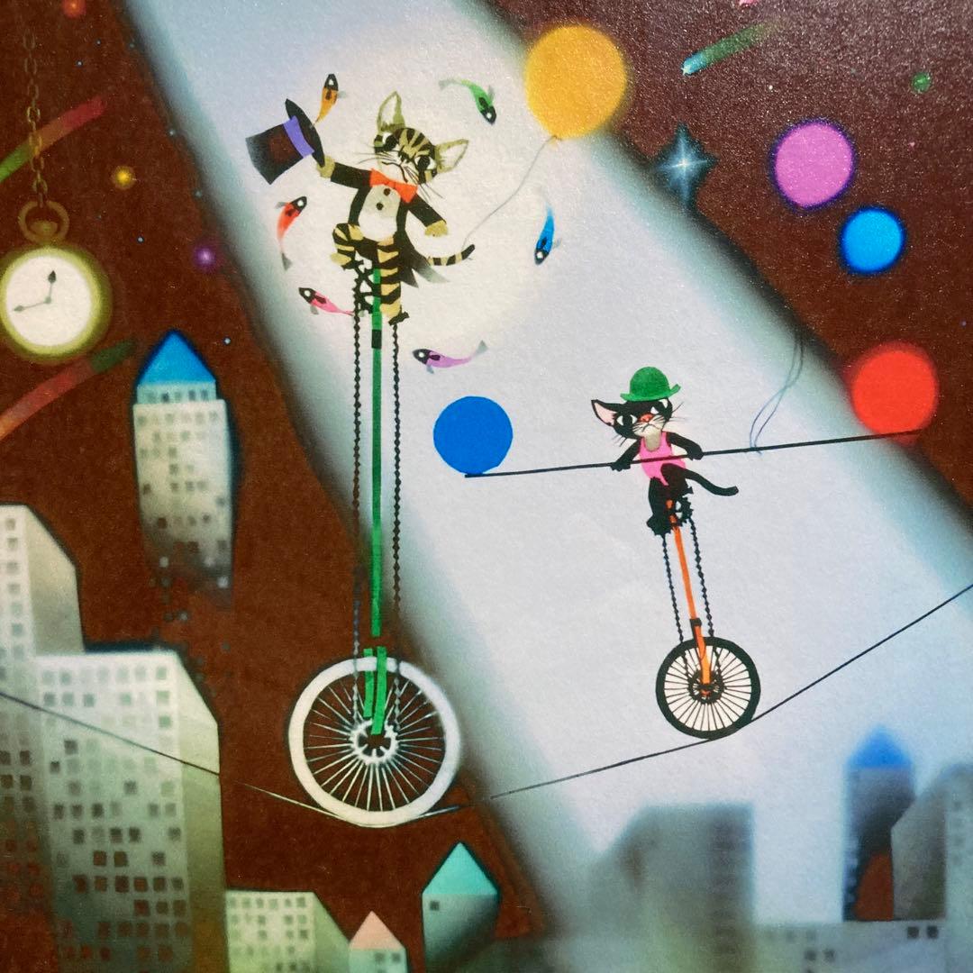 【真作保証】藤城清治「真夜中のデート」レフグラフ 直筆サイン 版画 絵画