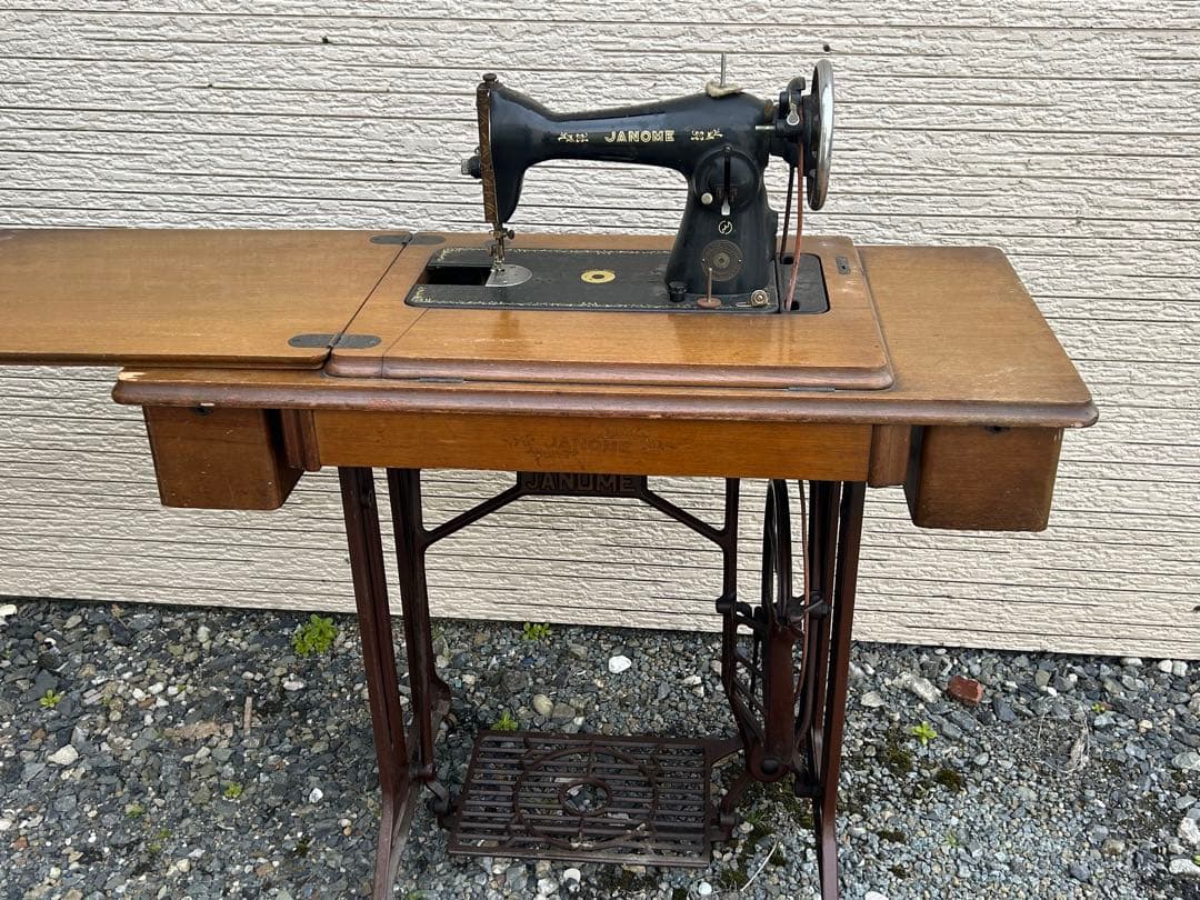 アンティークミシン　ジャノメ　足踏み　台付　ヴィンテージ