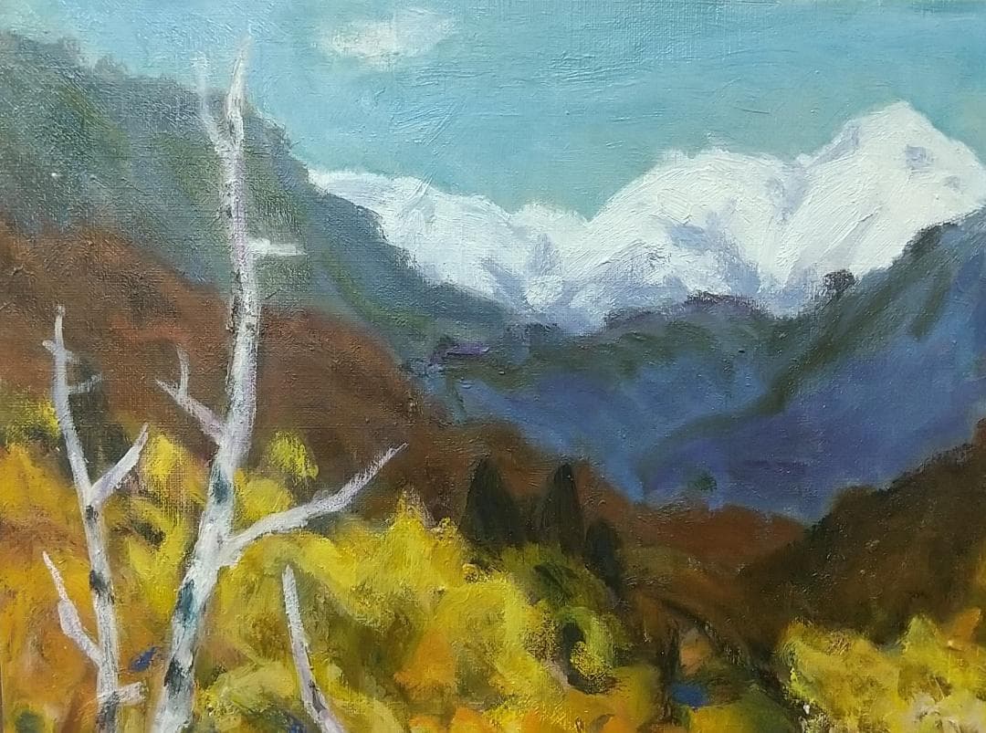 「木曽駒ヶ岳」F6 油絵 油彩画 絵画 アート 風景画