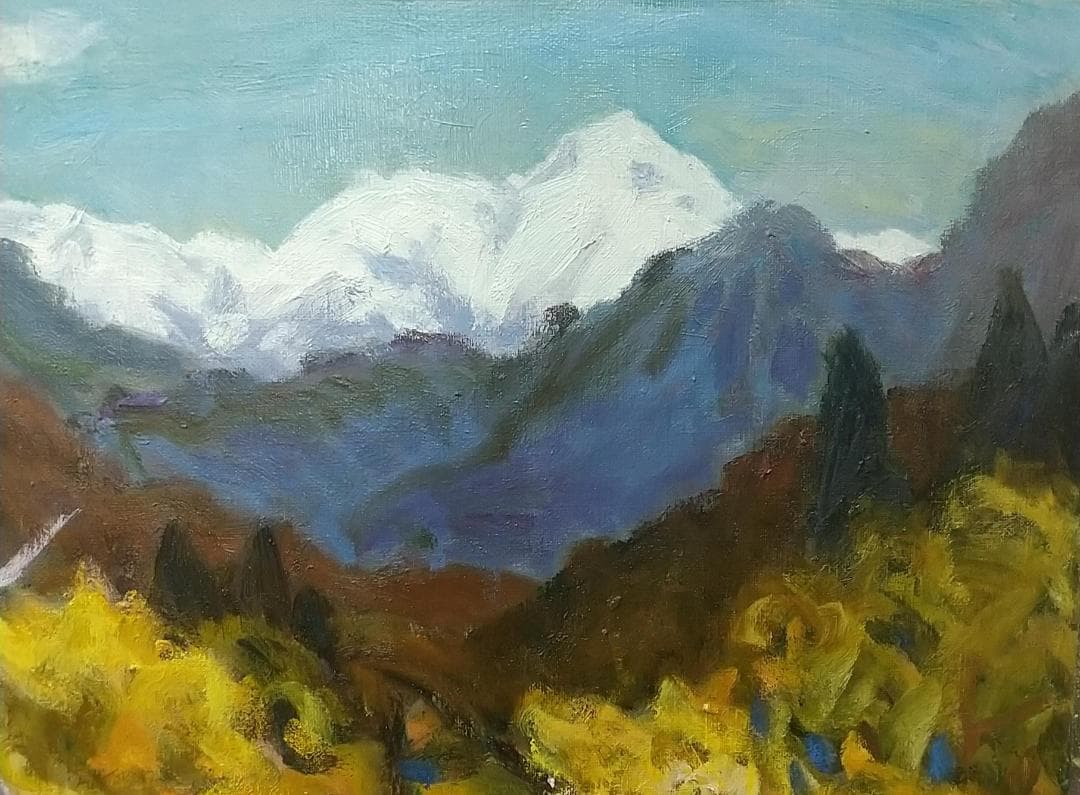 「木曽駒ヶ岳」F6 油絵 油彩画 絵画 アート 風景画