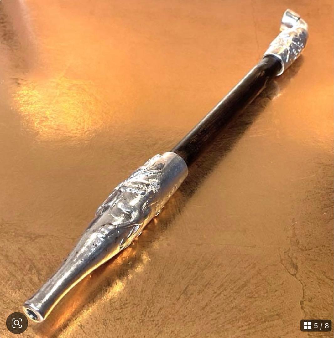 平家物語　武者図　松流軒政輝　銀刻印　煙管　キセル