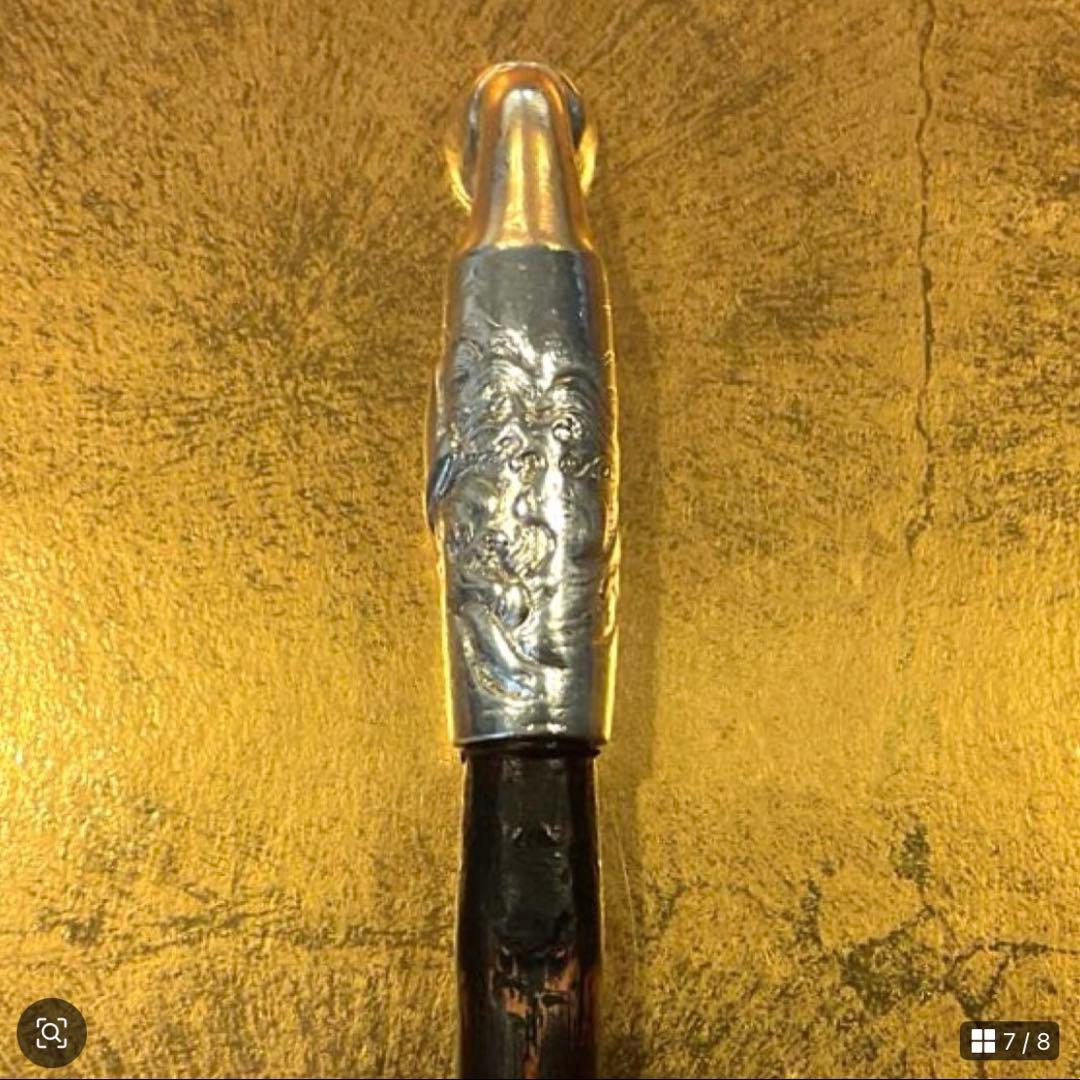 平家物語　武者図　松流軒政輝　銀刻印　煙管　キセル