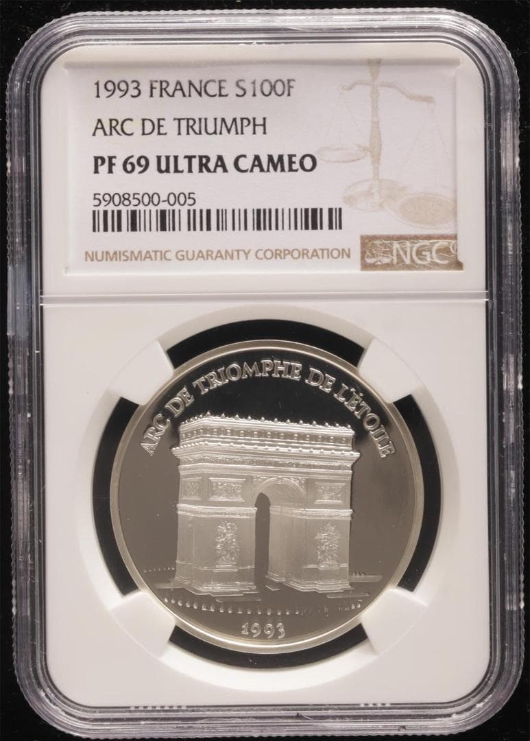 Top pop NGC-PF69 フランス 1993 凱旋門 製造20000枚