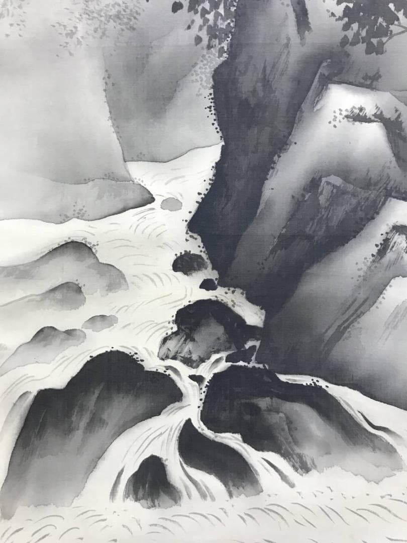 作者不詳/夏景山水図/山水図/山家図/掛軸/名家伝来/AE-122