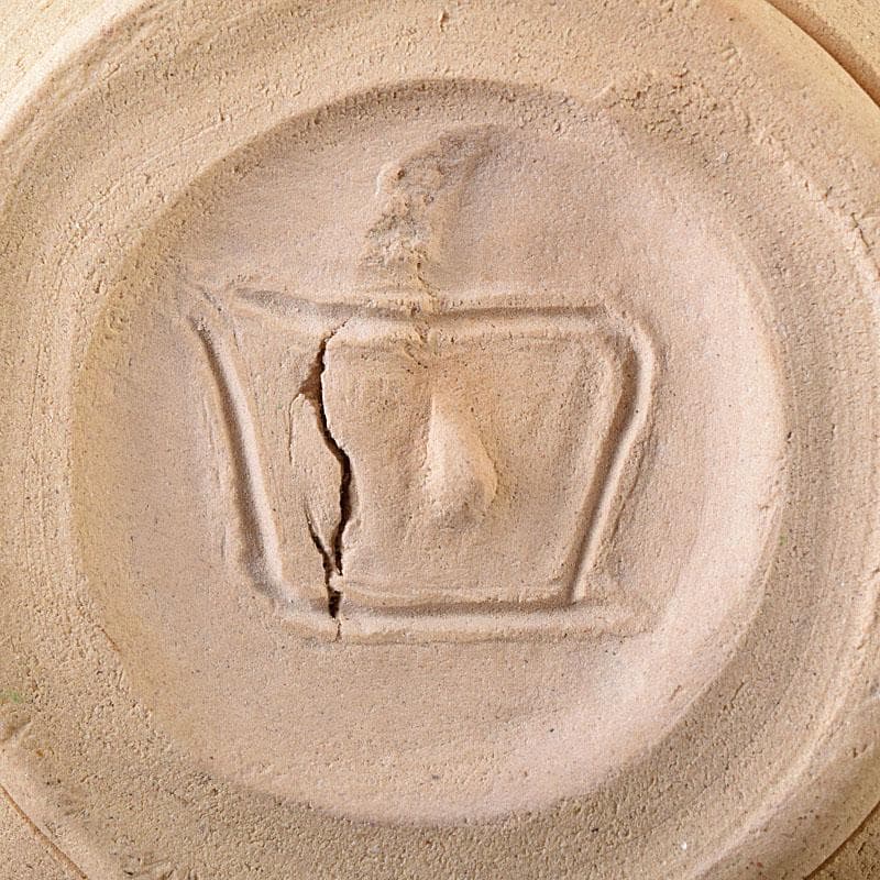 北大路魯山人作　織部焼　於里辺　茶碗　共布共箱　M　R8123