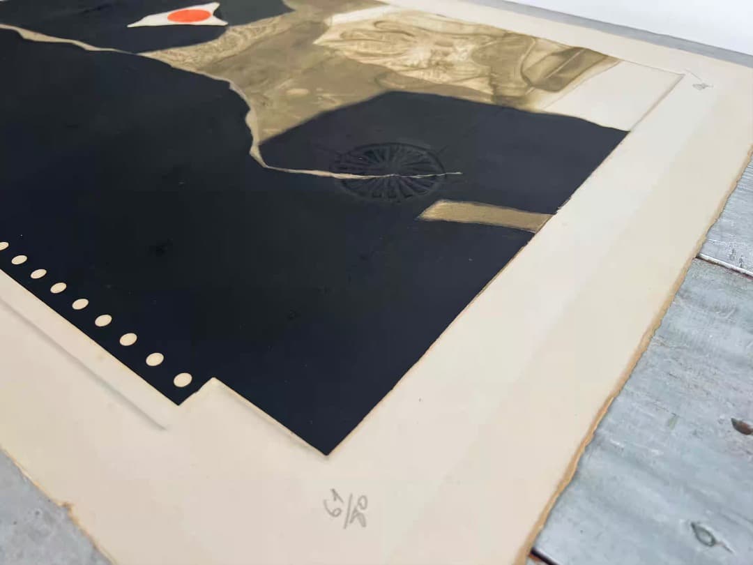 【希少】アントニー・クラーベ② 「赤い点のついた手袋」カーボンランダム/エンボス