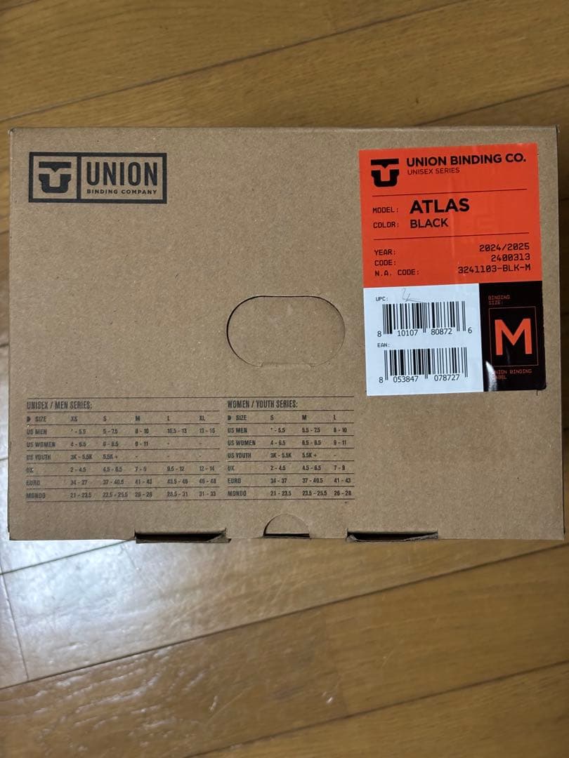 UNION アトラス　ATLAS Mサイズ　24-25モデル