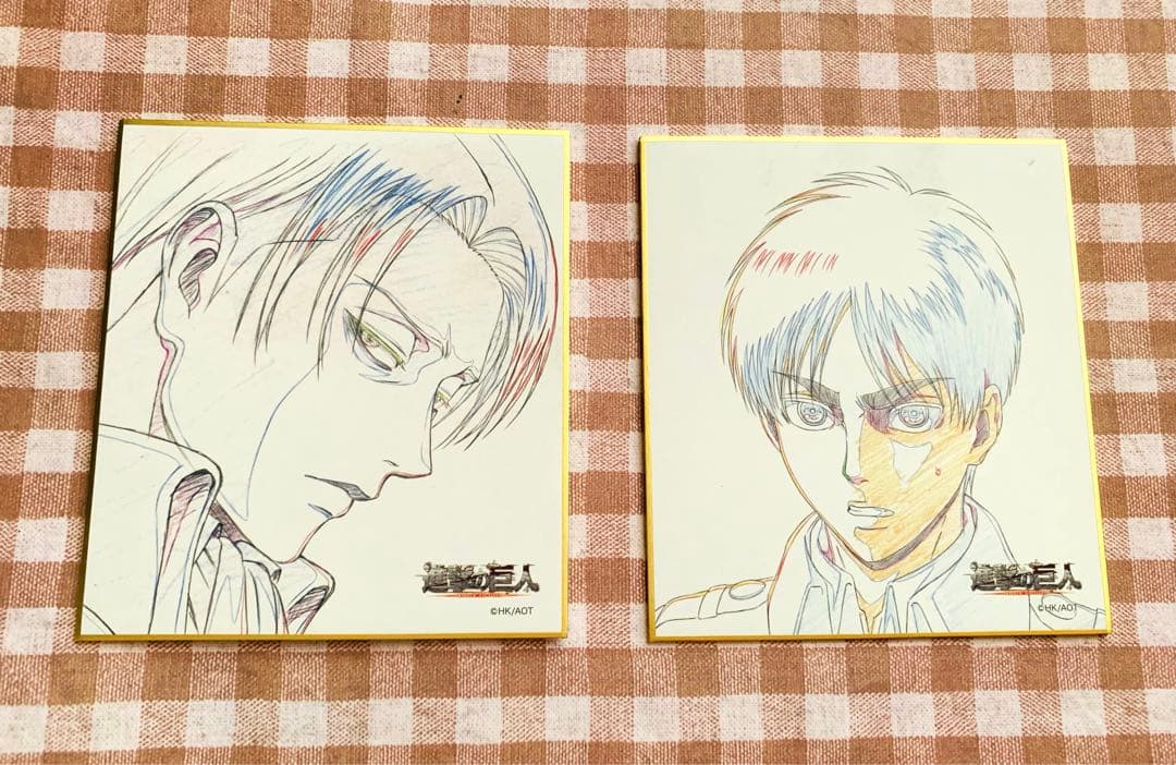 進撃の巨人 リヴァイ エレン wit studio 線画 色紙