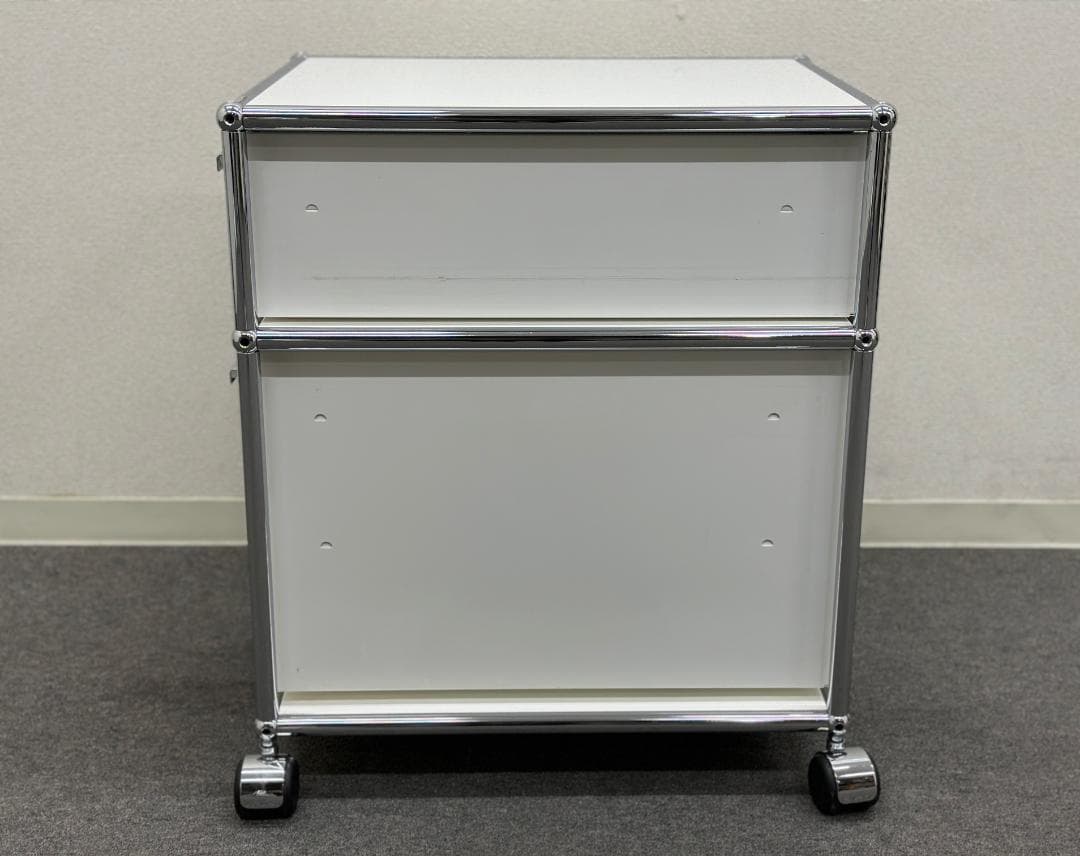USM/ハラーシステム■ロールボーイ　デスクワゴン　2段　鍵あり　ホワイト　白