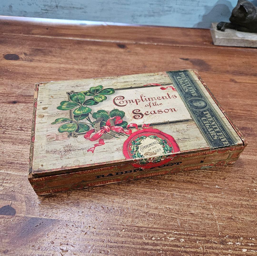 USヴィンテージ RABBIT FOOT シガーボックス 葉巻ケース 小物入れ