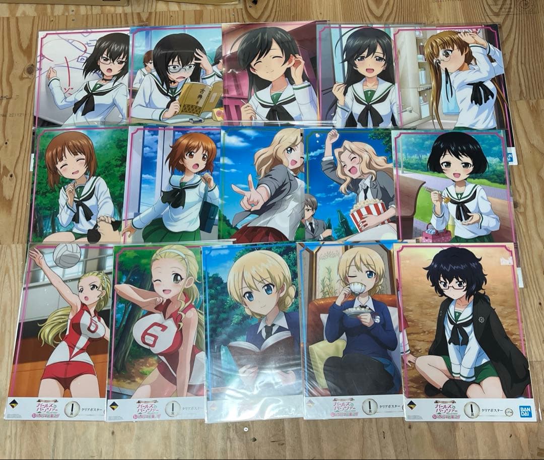 未開封　ガールズ＆パンツァー　A3クリアポスター　くじ　I賞　全15種セット