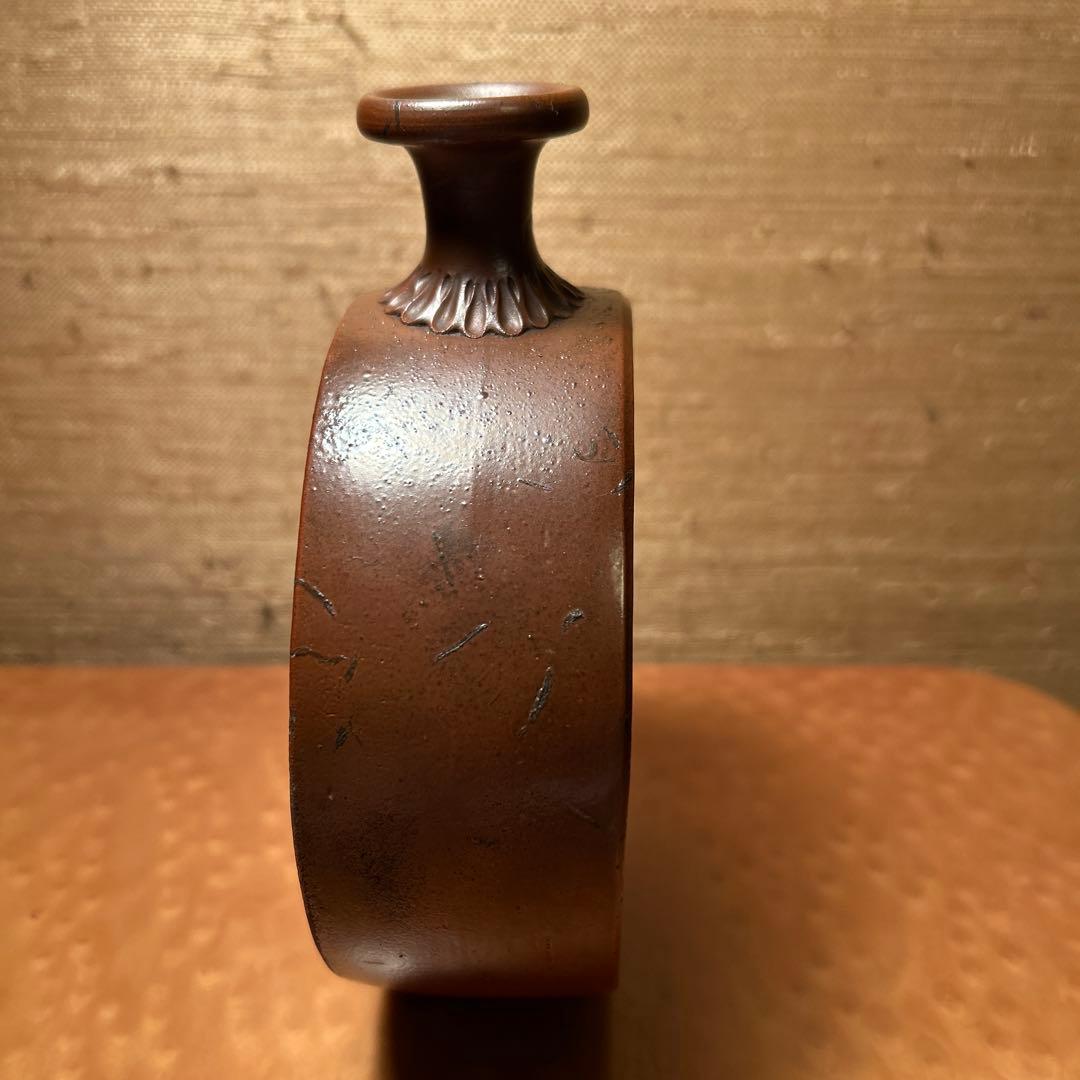 骨董　備前焼陽刻獅子文徳利