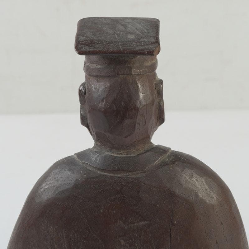 時代木彫　利休居士像　人物像　置物　書付　V　9844