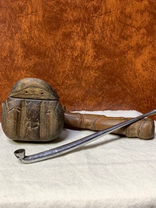 木製　竹煙管入れ 時代 古い喫煙具 古道具 骨董 キセル入れ キセルケース