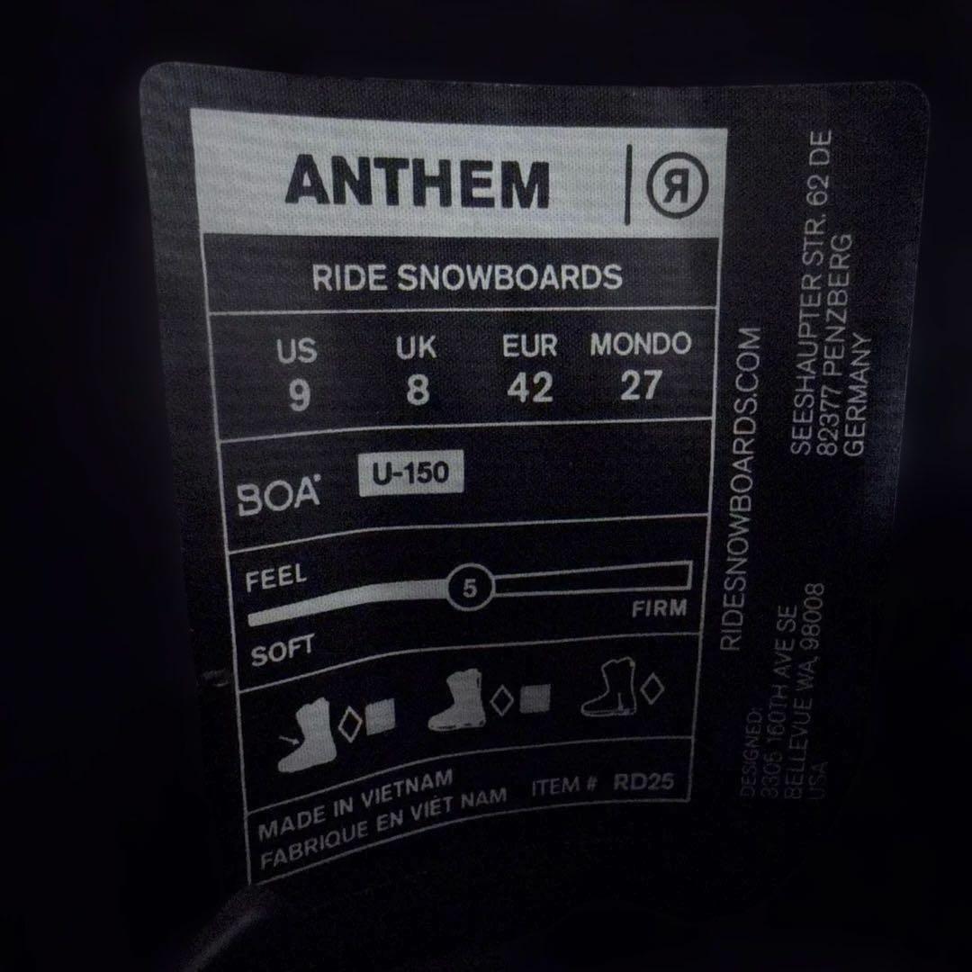 RIDE ライド ANTHEM BROWN スノーボード ブーツ メンズ