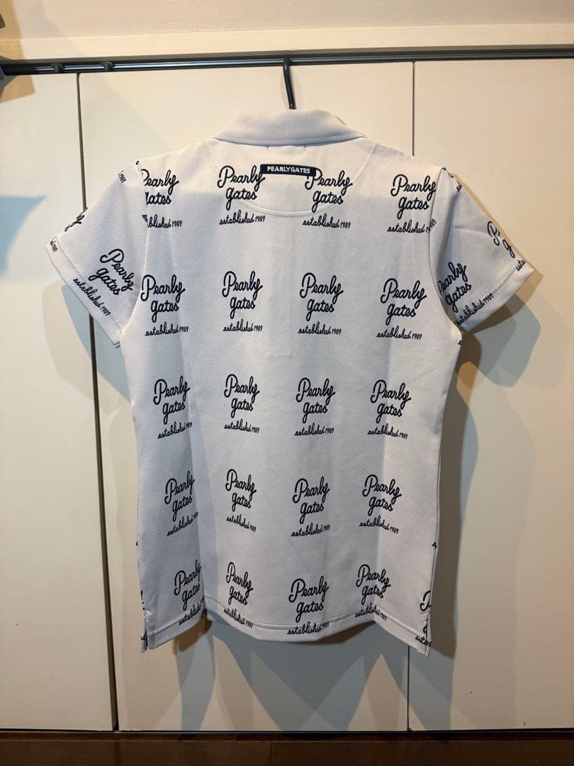 【新品】パーリーゲイツ サイズ0 総柄ロゴ ライトグレー レディース