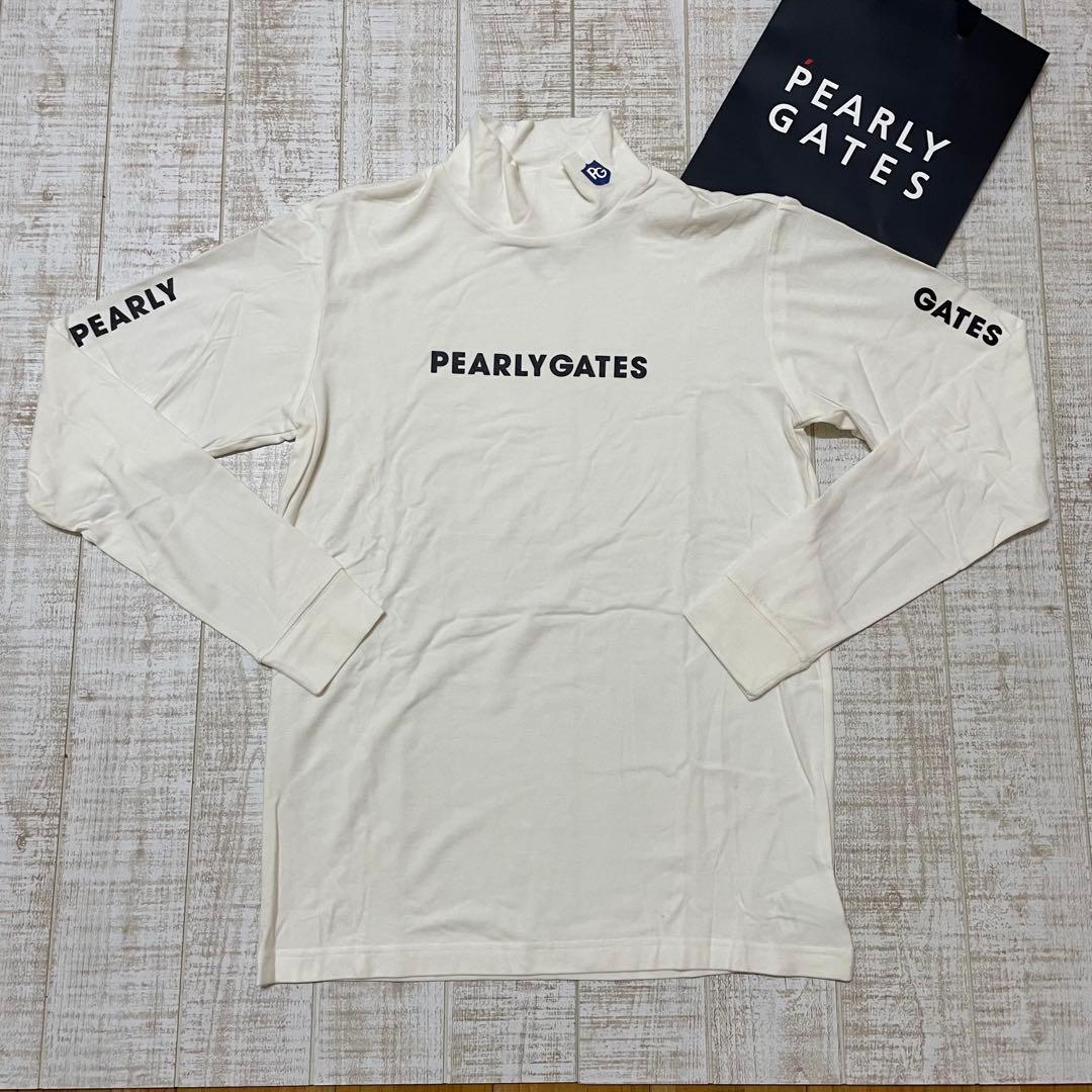 新品 パーリーゲイツ 長袖ハイネック ネックロゴ ホワイト Lサイズ（5）