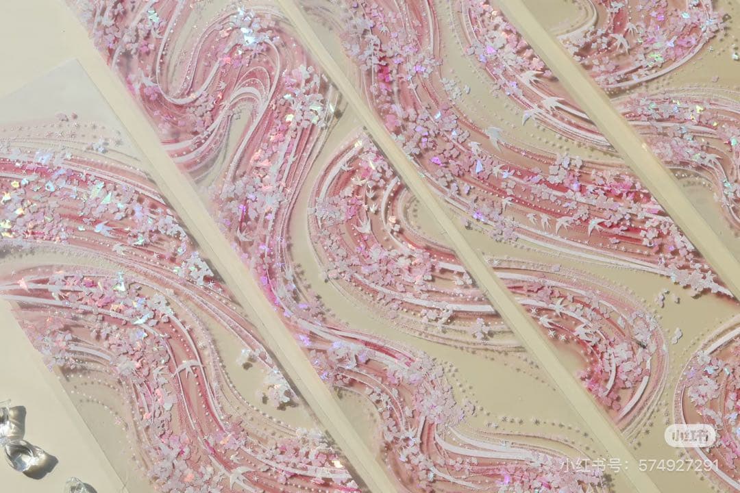 【9065】海外　マスキングテープ　3.75/5/巻　貝殻光　花びら背景・装飾系