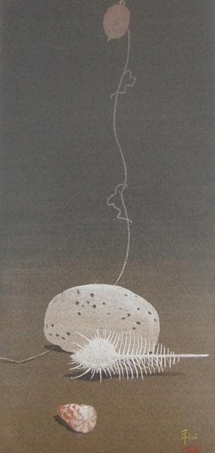 中西和、【寂】、希少な額装用画集画、新品高級額 額装付、状態良好