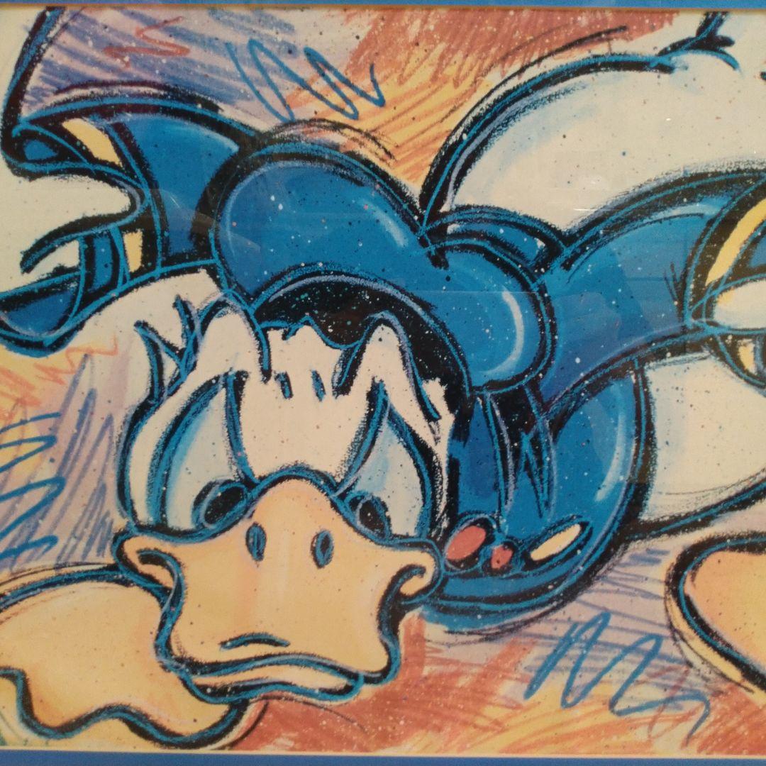 ディズニー系列ホテルで使用されていた額縁入ドナルドダックポスター【鑑定書付】