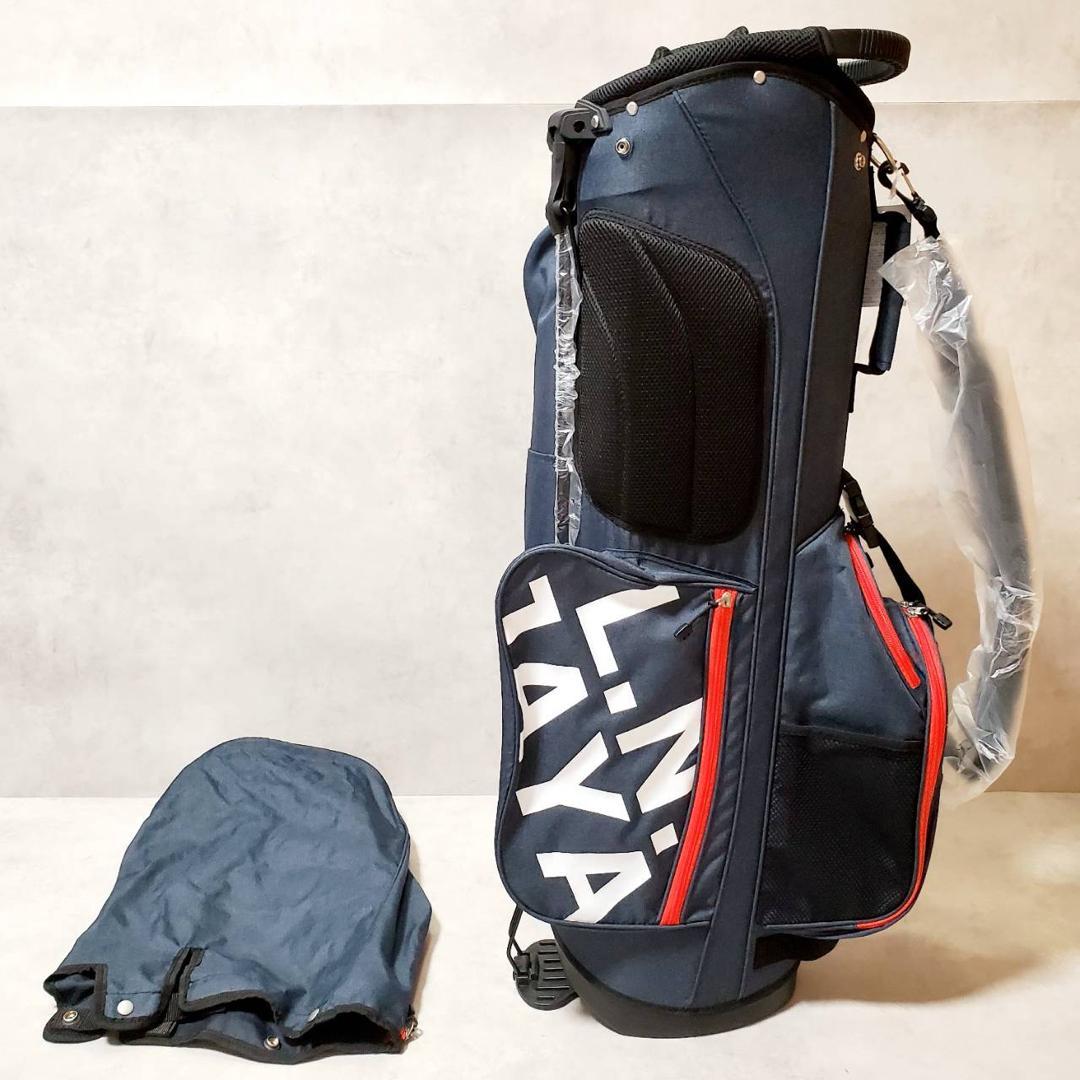 【新品未使用】レザックス スタンド付きキャディバッグ ネイビー ゴルフバッグ