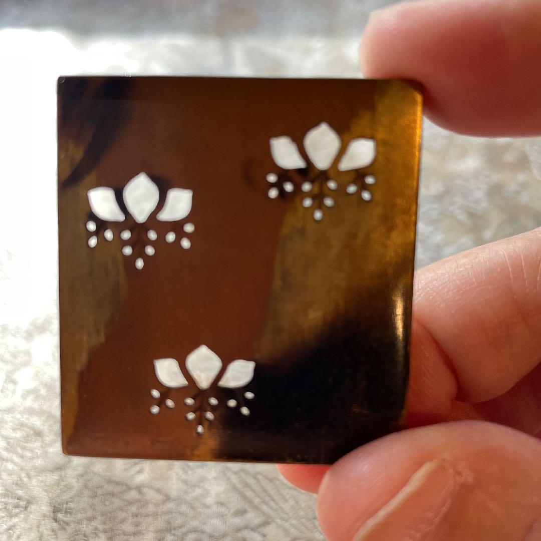 裁縫銅製小箱　更紗