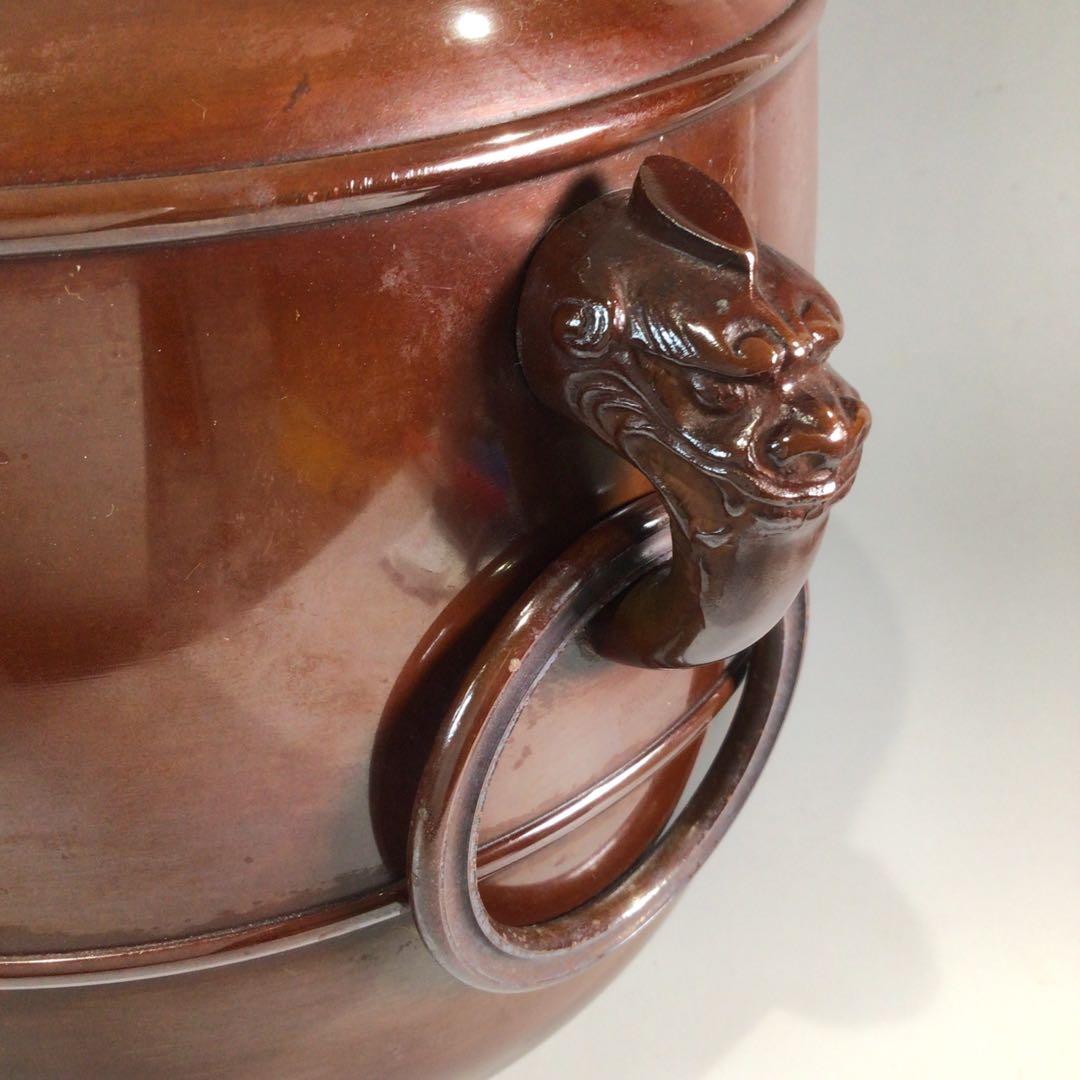 Ｐ５１　皆具　『金森紹栄造』『唐銅皆具』『水指　建水　蓋置　杓立』　共箱　茶道具