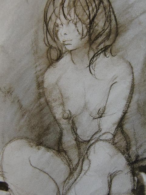 宮永岳彦、裸婦習作　E、希少な画集より、新品高級額・額装付、状態良好