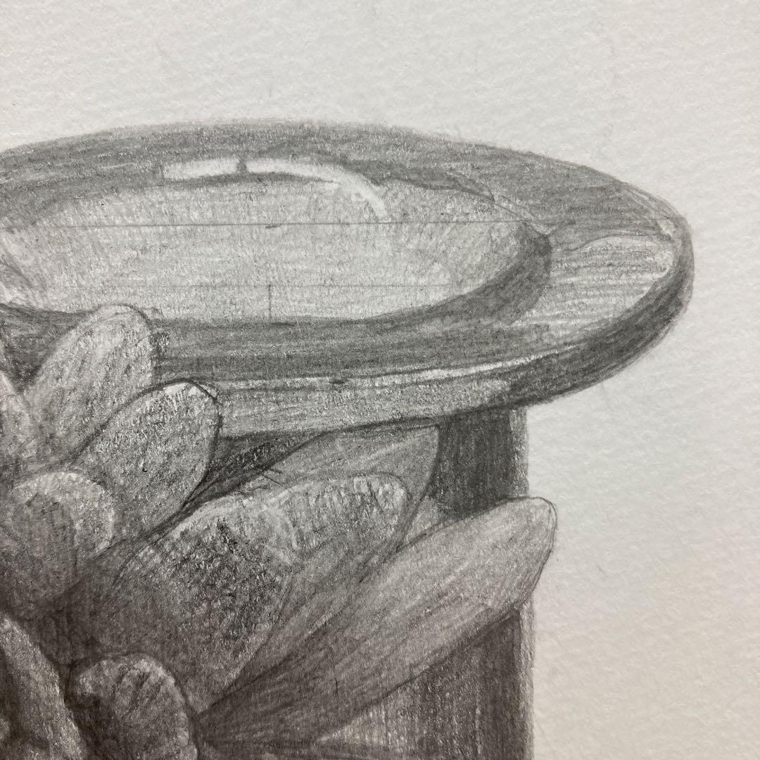 IKEAの花瓶とガーベラの鉛筆画